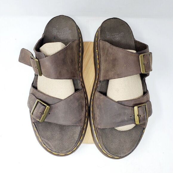 Dr Doc Martens Sandals Mens 14 Platform 2 Strap Buckle Brown Shoes Casual Y2K - Picture 4 of 10